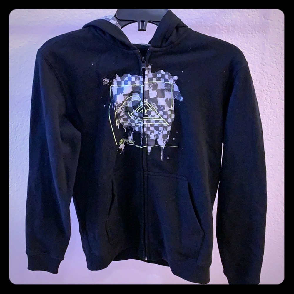 NWOT Quicksilver Black Zip Hoodie SZ Medium